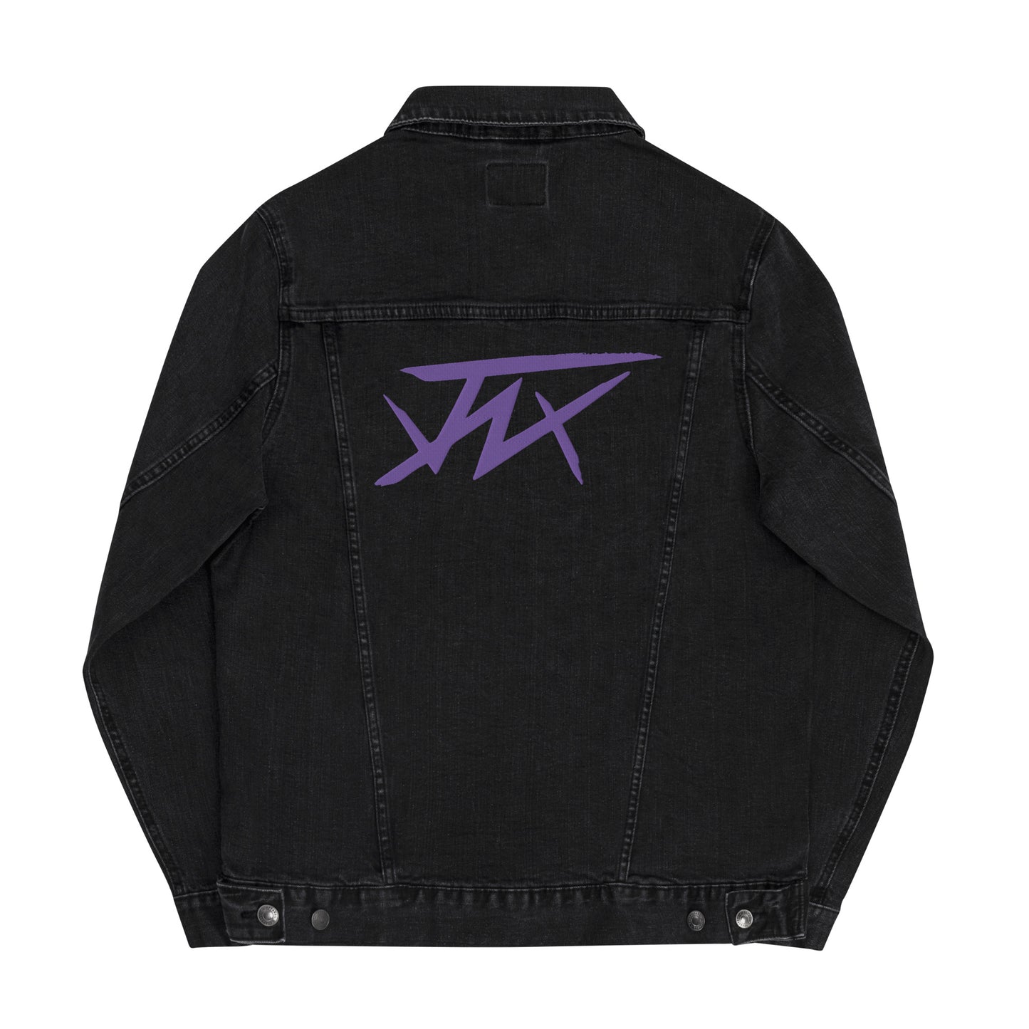 JNX Purple Flame Skull Denim Jacket